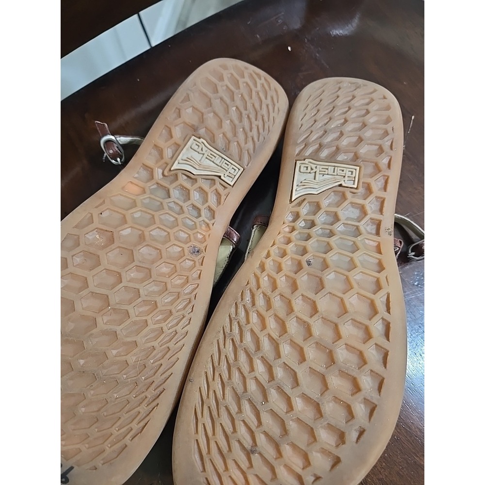 Dansko Sling Back Open Toe Womens Sandal Shoes Sz 38 Or US 8 Brown Leather - Picture 8 of 9